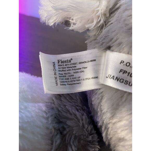 Fiesta Great Wolf Lodge Plush 15" Logo Emblem Front Gray White Stuffed Toy - Picture 7 of 7